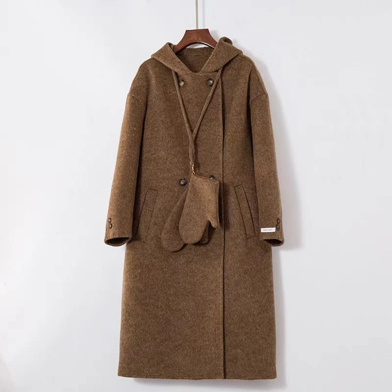 连帽双面羊毛大衣ZBW32446衣长106