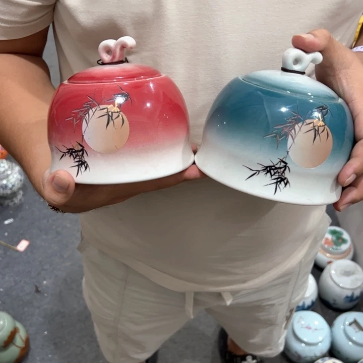 瑕疵福利品陶瓷茶叶罐介意勿拍