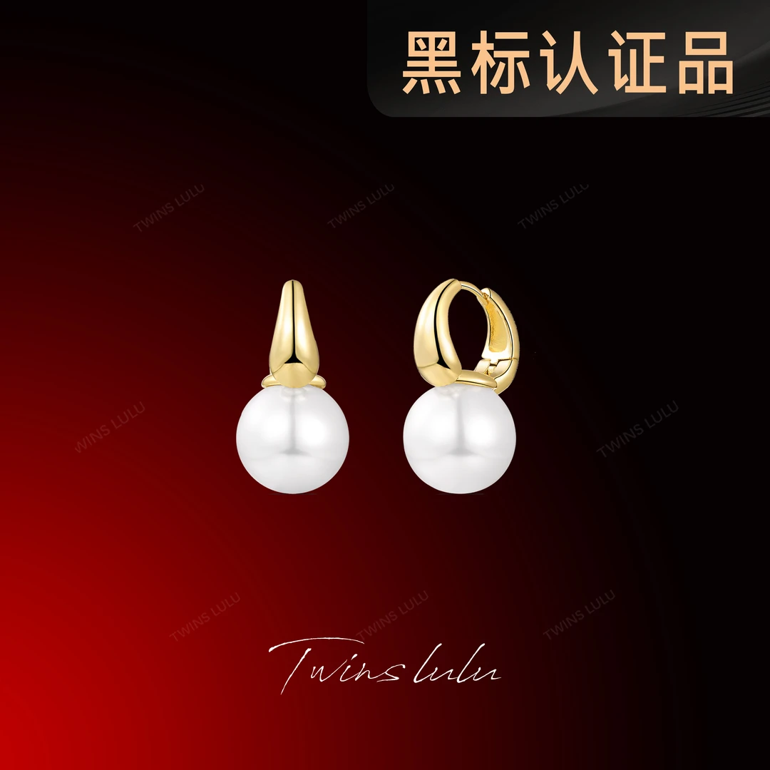 TWINS LULU镀k金春上新ins小众法式复古手工镶嵌珠珠耳环TSL530