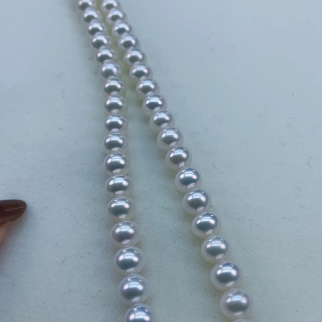 淡水珍珠银S925镶嵌7银蓝炫彩几乎无暇