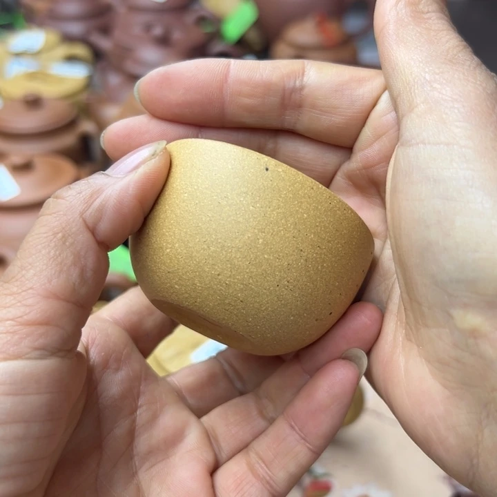 紫砂茶壶黄金段一对50cc