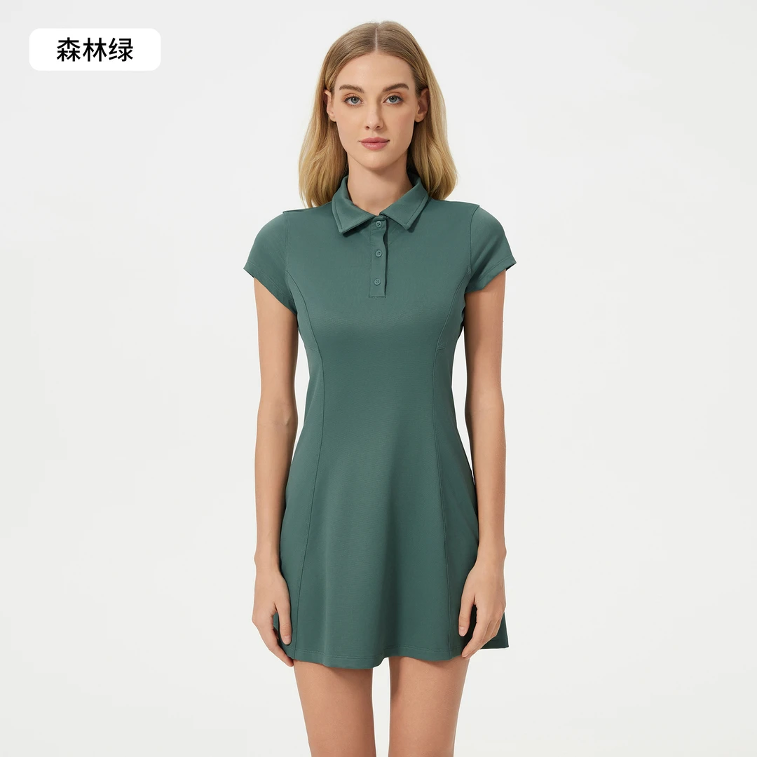 lupolo领连衣裙收腰显瘦网球裙透气短袖运动裙速干DSS068