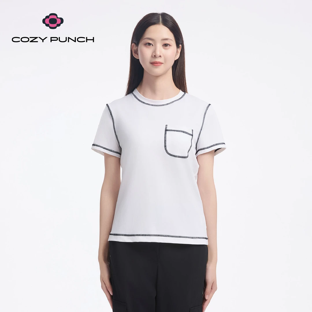 cozy punch【胶原波波】休闲简约风短T 77773422