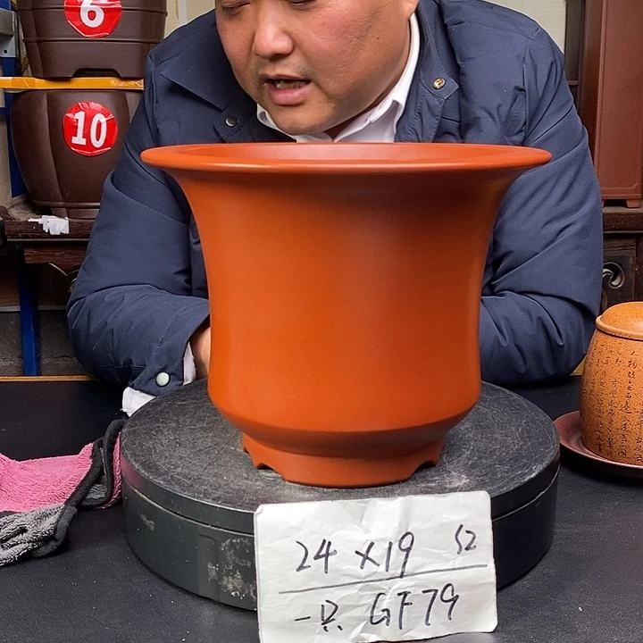 紫砂花盆货号一只GF79