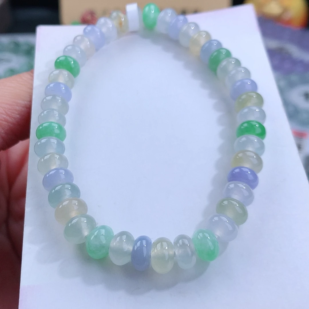 翡翠手链未镶嵌卡7+mm