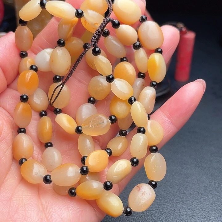 田黄石F*m田黄石牌子把件挂件手串项链