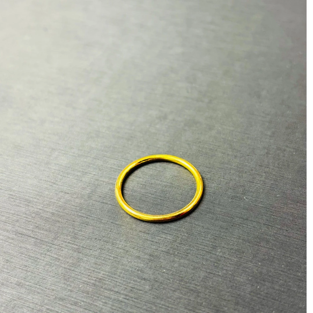 125#足金999黄金 5D硬金工艺 亮面素圈戒指 按规格克重为准