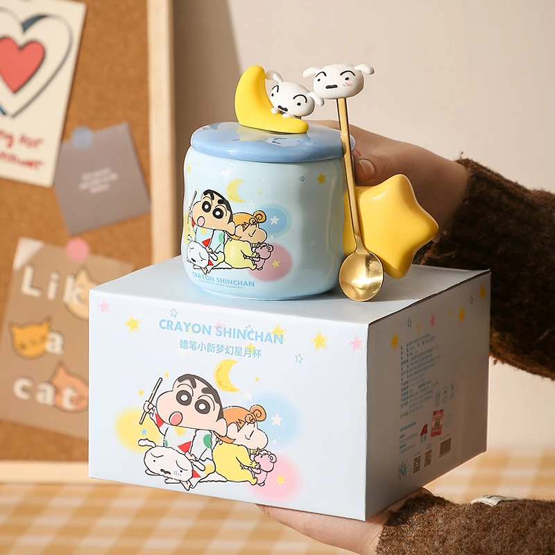 2025新款蜡笔小新马克杯可爱伴手礼陶瓷水杯送女生办公室情侣杯子