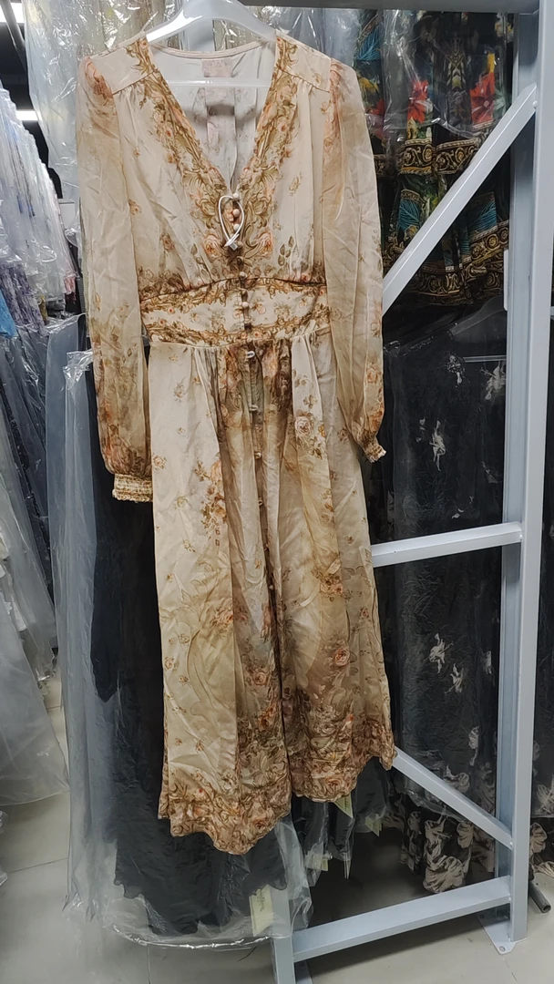 【嘉姐真丝-庄园玫瑰】重磅100桑蚕丝连衣裙8E058-15