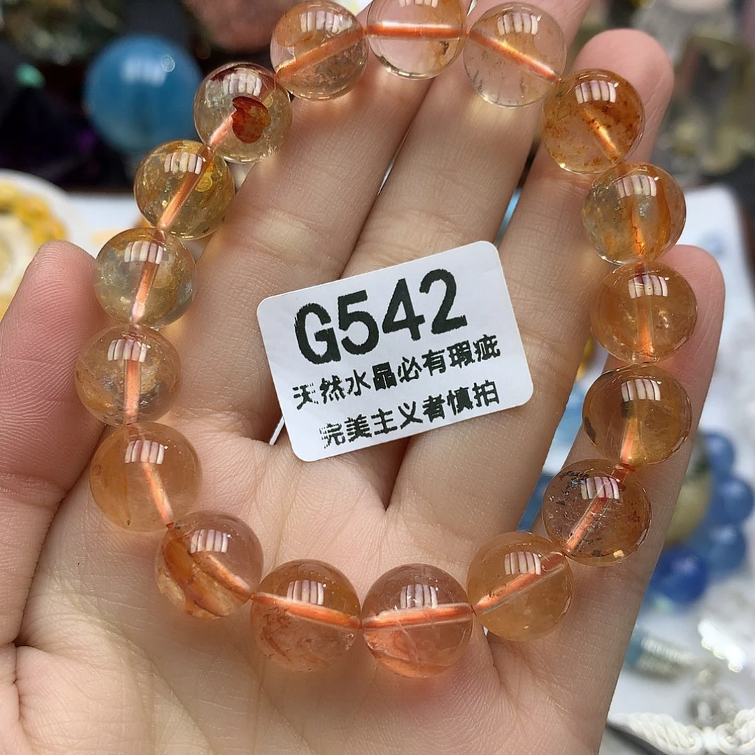 未镶嵌珠宝半成品黄晶11+胶花手串