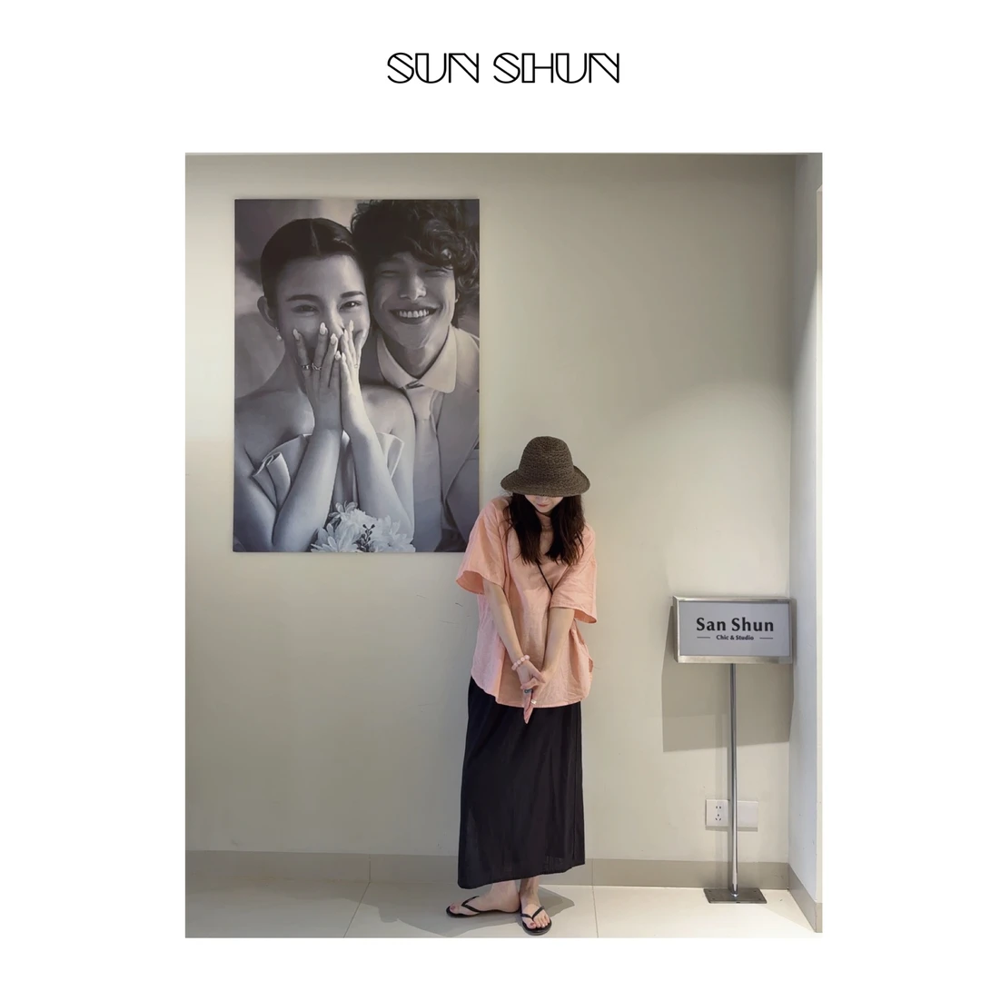 Sanshun-(亦布亦纱)- 夏季苎麻衫宽松凉快百搭休闲短袖