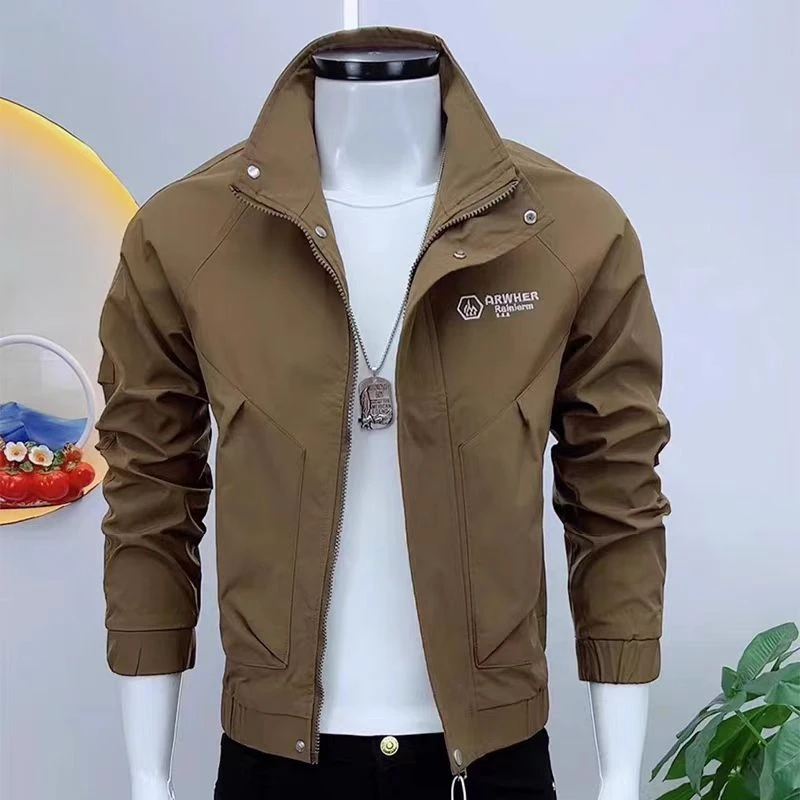 男士休闲外套春秋时尚爆款百搭修身工装流行夹克成熟痞帅上衣男装