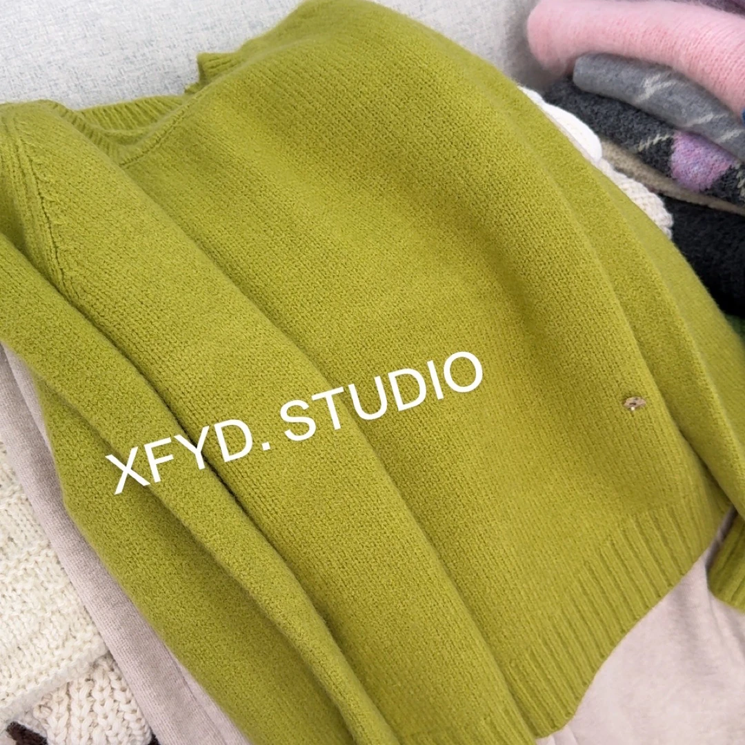 小朵家XFYD. 韩系净版纯色软软糯糯套头圆领ins风长袖抗起球毛衣