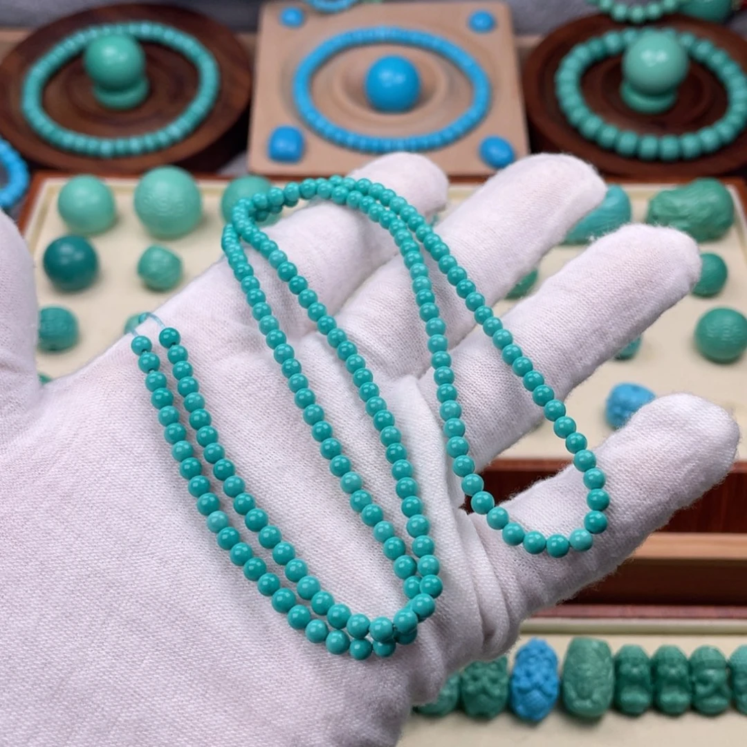 牛****精品绿色米珠链卡3.5mm