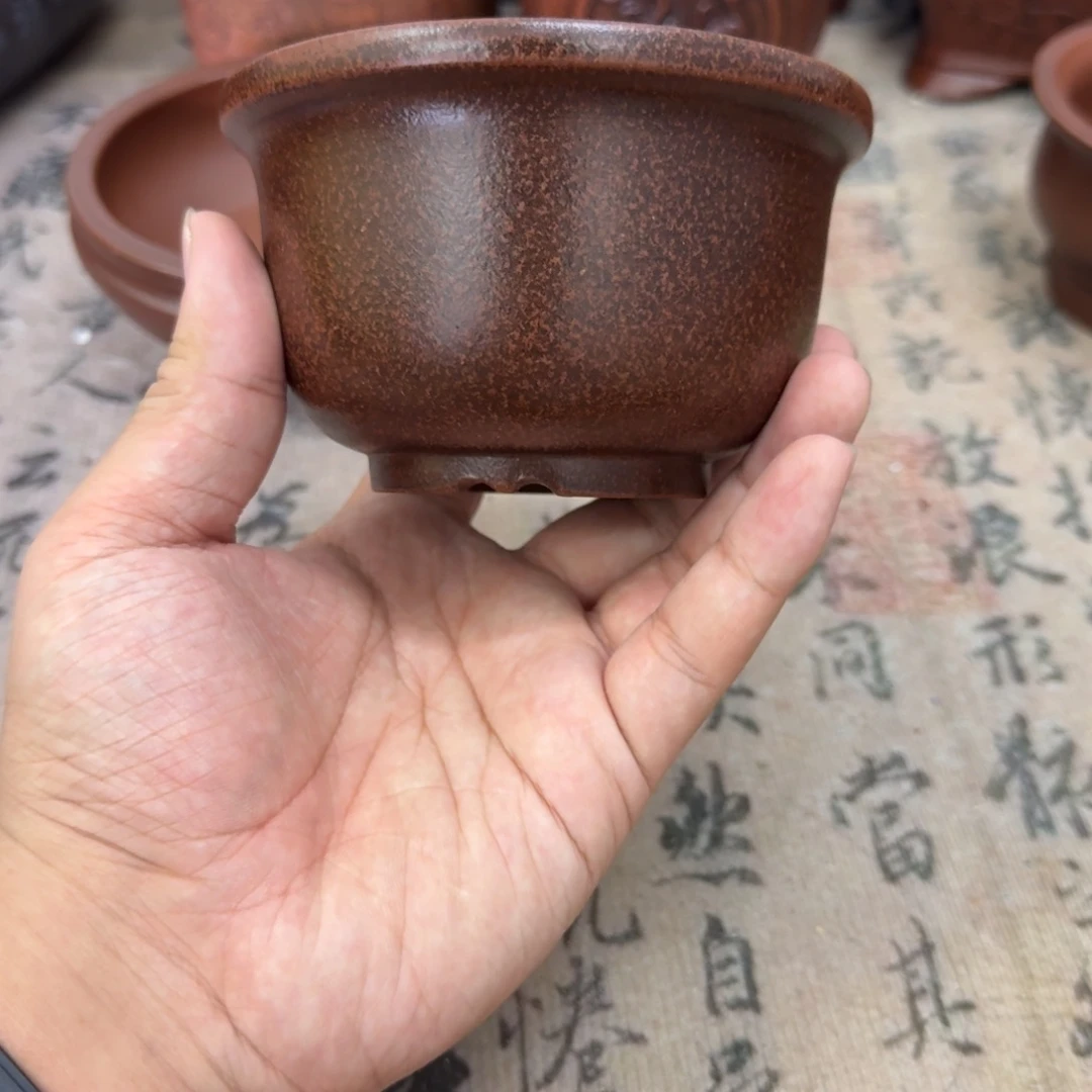 紫砂花盆10.5x6内经紫砂花盆