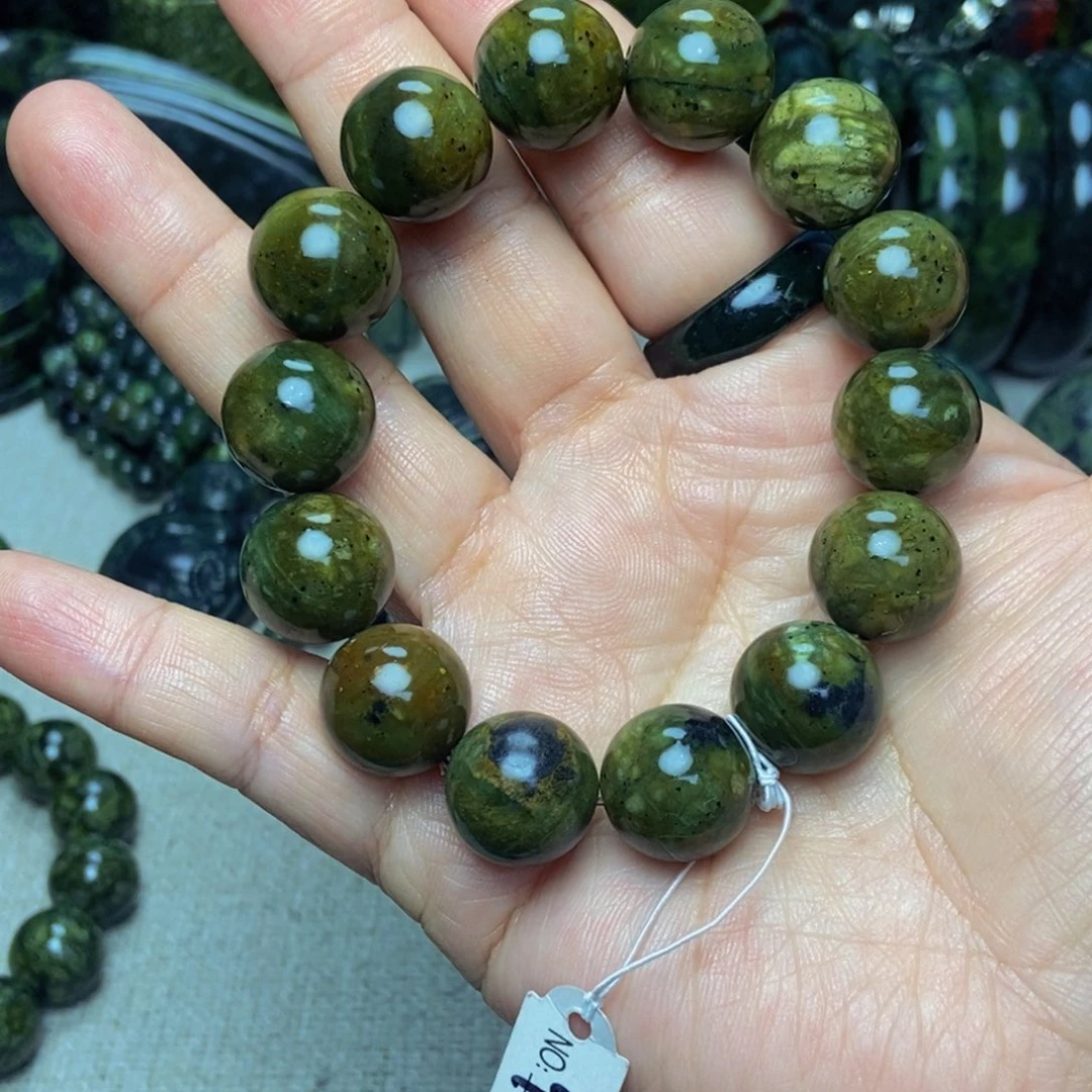 蛇纹石玉手链未镶嵌璐*壮