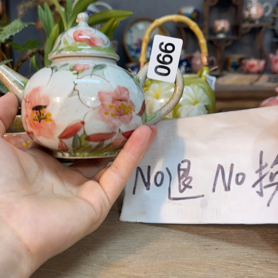 壶素浅陶瓷手工手绘