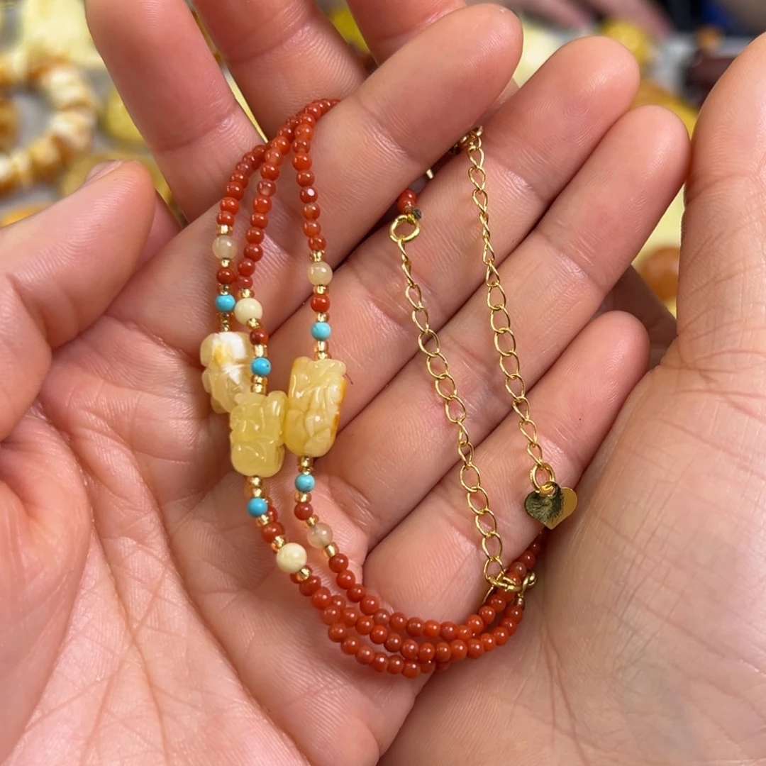 蜜蜡裸石未镶嵌多样性发一条