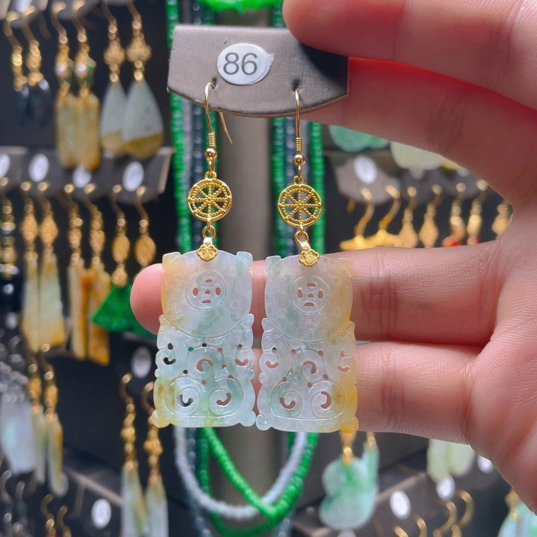 翡翠未镶嵌耳饰翡翠