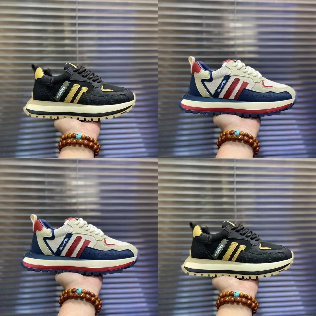 运动鞋潮流秋冬拼色复古百搭透气时尚厚底男鞋男士老爹鞋鞋子