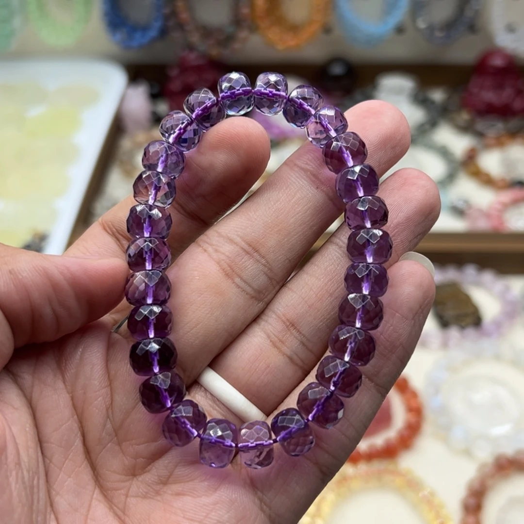 未镶嵌手链水晶巴西紫水切面