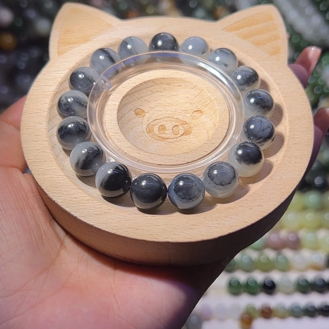 【闪购商品】未镶嵌和田玉珠宝奇石青花手串11mm