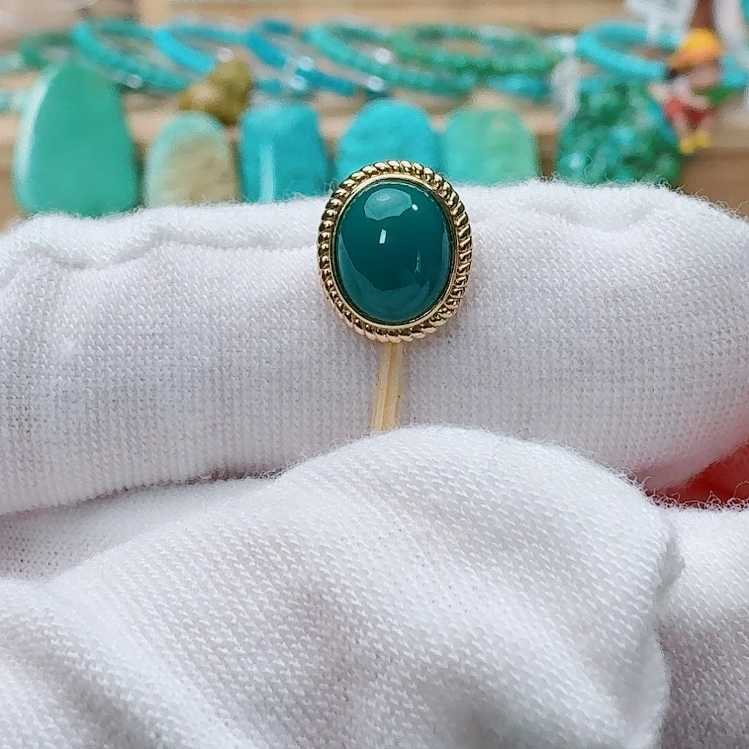 18K金镶嵌绿松石珠宝奇石