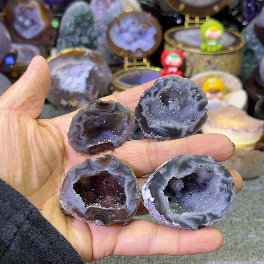 佳***汤紫晶摆件未镶嵌水晶