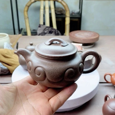 茶壶紫砂仿古如意青降坡泥