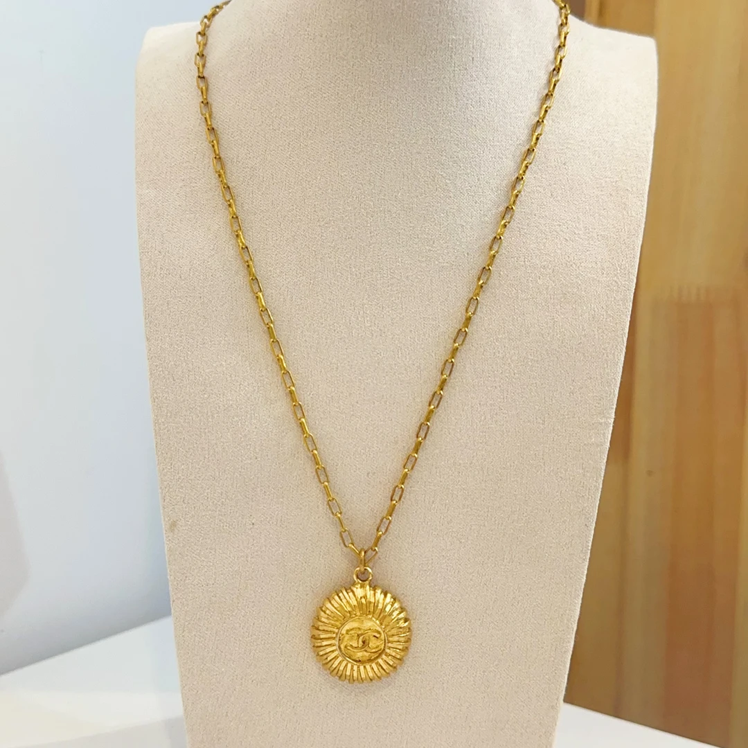 95新 Chanel/香奈儿 Chanel vintage香奈儿中古素金锁骨链