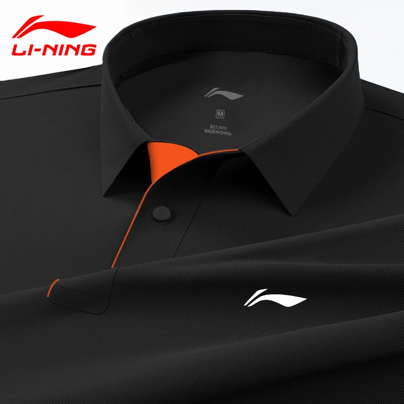 李宁polo短袖男款夏季薄款运动速干冰丝透气T恤翻领休闲健身半袖