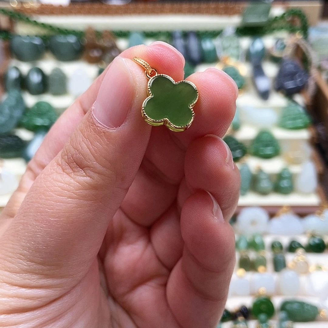 吊坠(不含链)银S925镶嵌和田玉