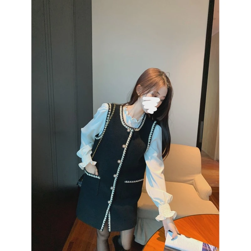 连衣裙子时尚独特小香风爆款设计感穿搭温柔一整件装
