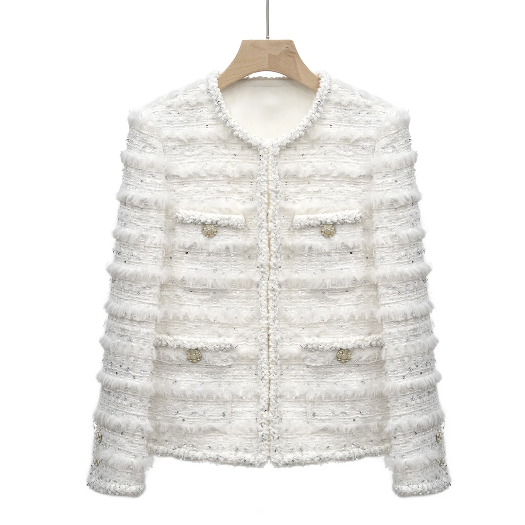 杭州超哥2025新款高端白色系小香风外套CO83471