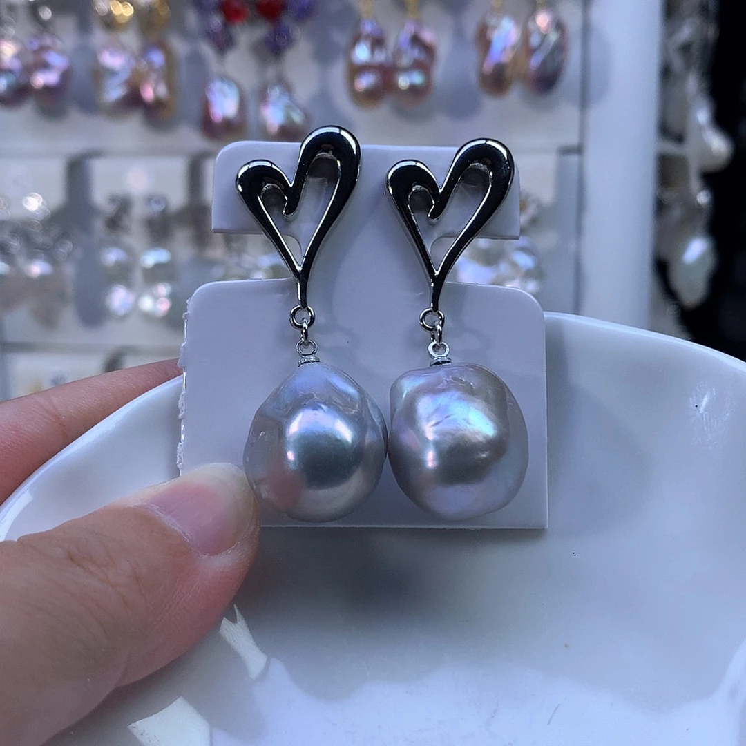 淡水珍珠耳饰合金福利3926有瑕