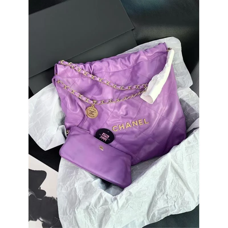 95新 Chanel/香奈儿  紫色22bag包中号 芯片款 16488211