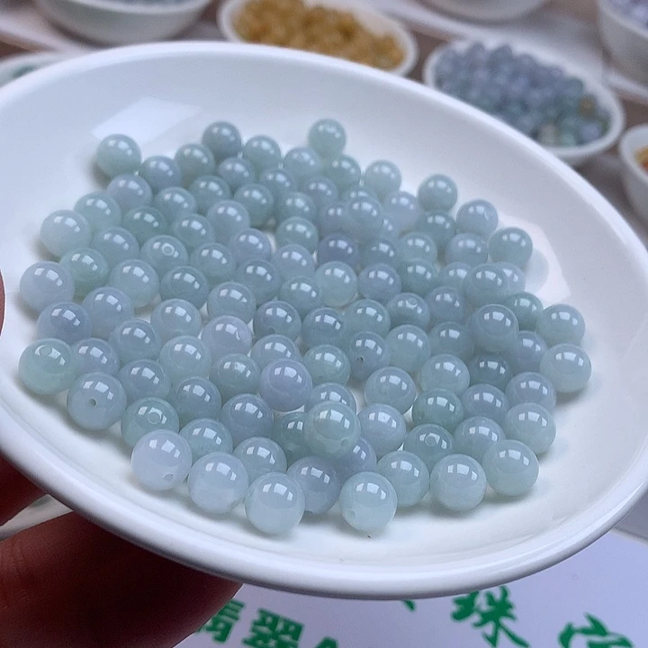 风***听翡翠散珠翡翠110卡7.9