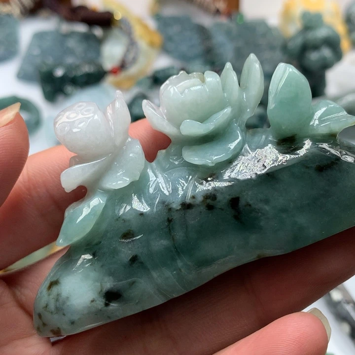 翡翠颈饰未镶嵌保真天然A货翡翠