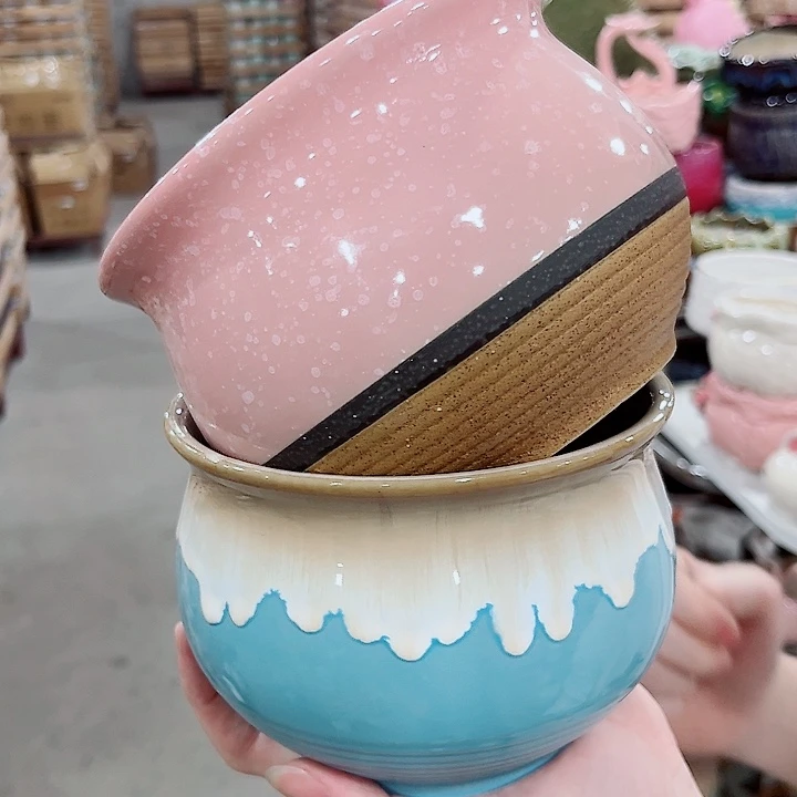 有孔.凑单10元陶瓷花盆发货！