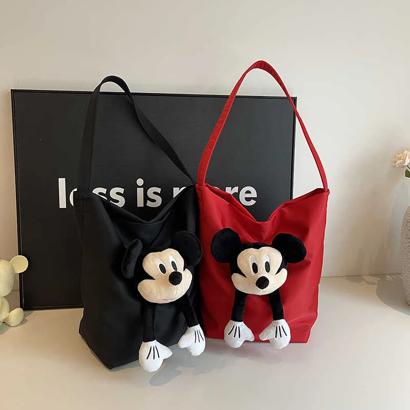 2025新款卡通米奇单肩包尼龙包包女大容量托特包女士出游斜跨包潮