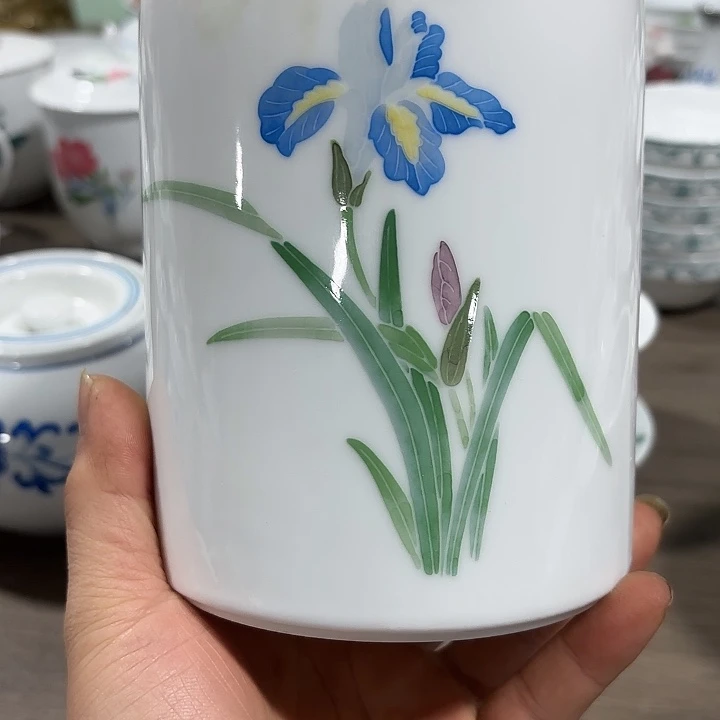 陶宏观窑，手绘笔筒，笔筒，笔筒