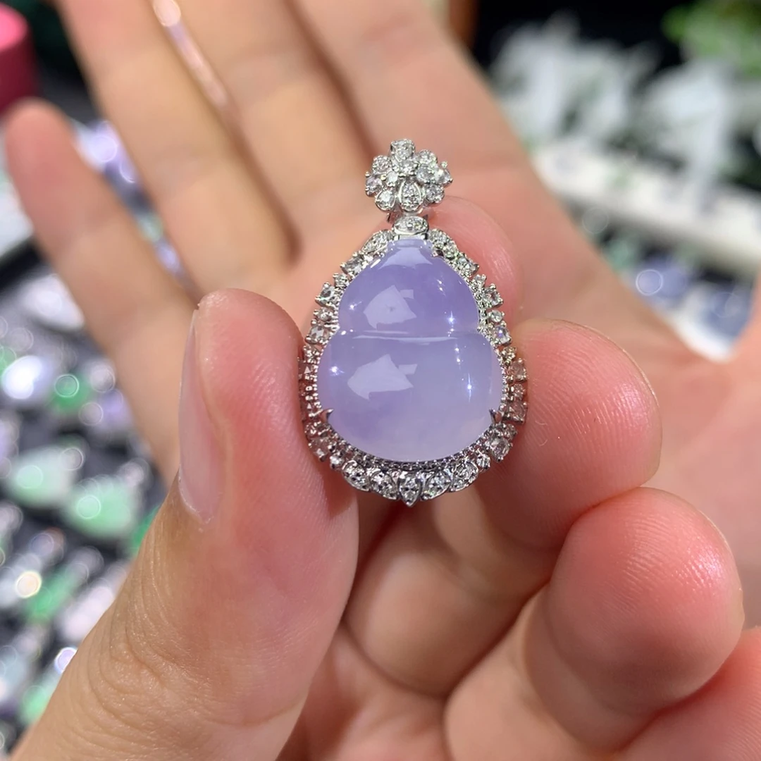 翡翠18K金镶嵌吊坠(不含链)签收后48小时鉴赏期