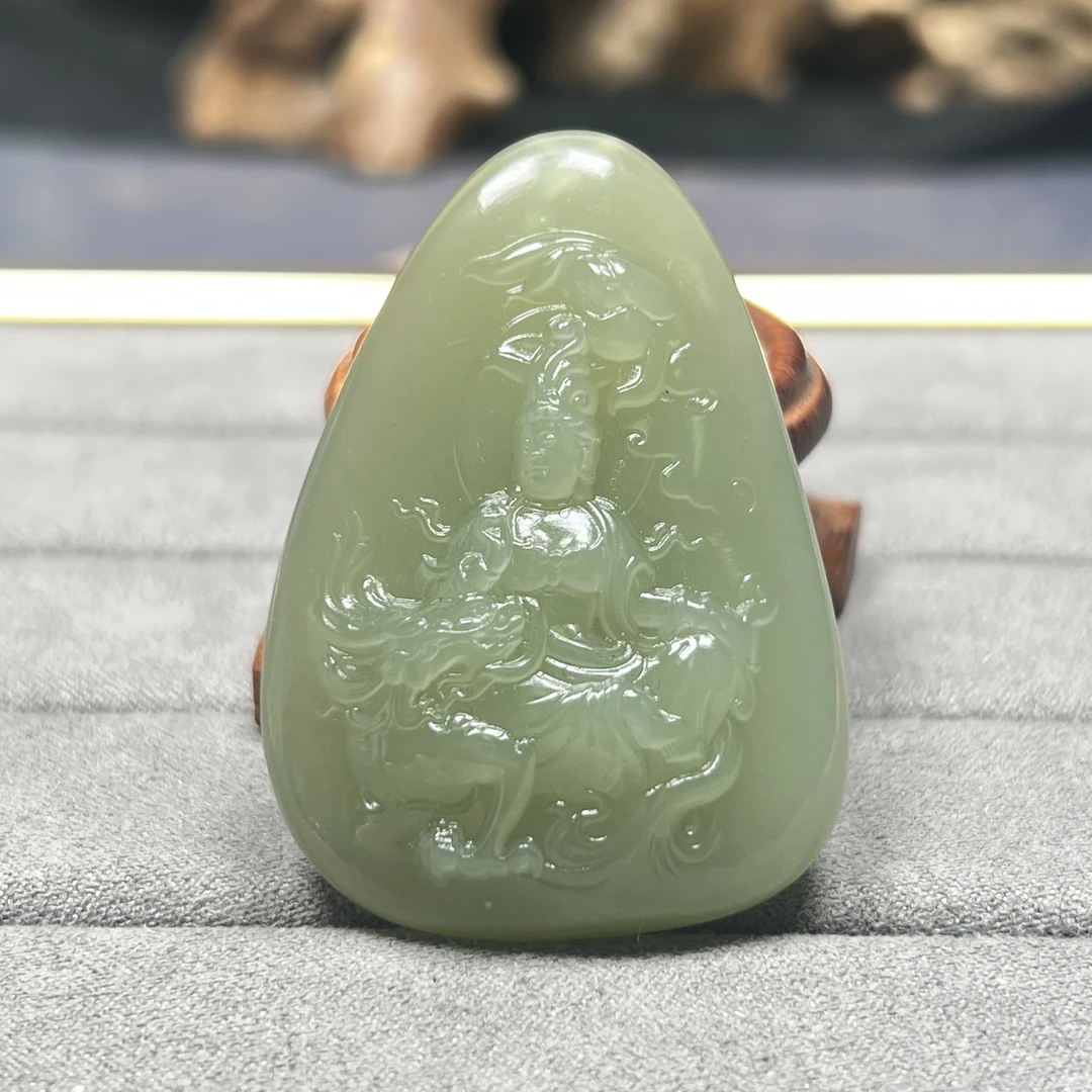 【伟伟鉴定】和田玉 晴水 观音 吊坠 47/33/10时尚百搭饰品