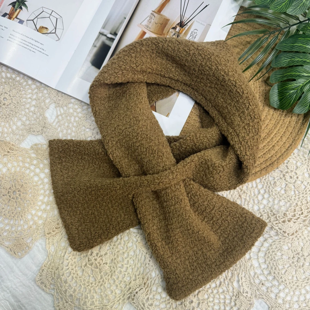 E428  羊毛围巾驼色 90*17