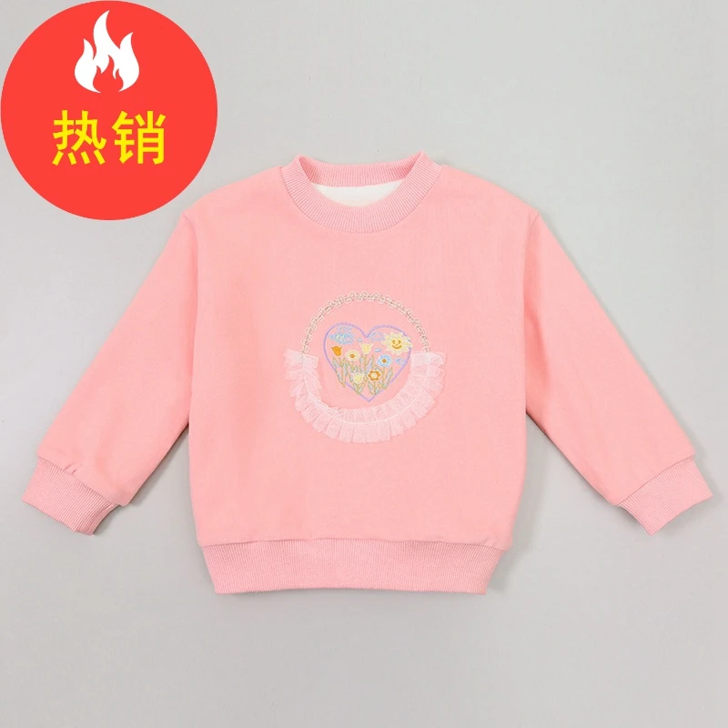 品牌女童加绒卫衣冬装洋气儿童加厚上衣小女孩套头长袖XGE37242