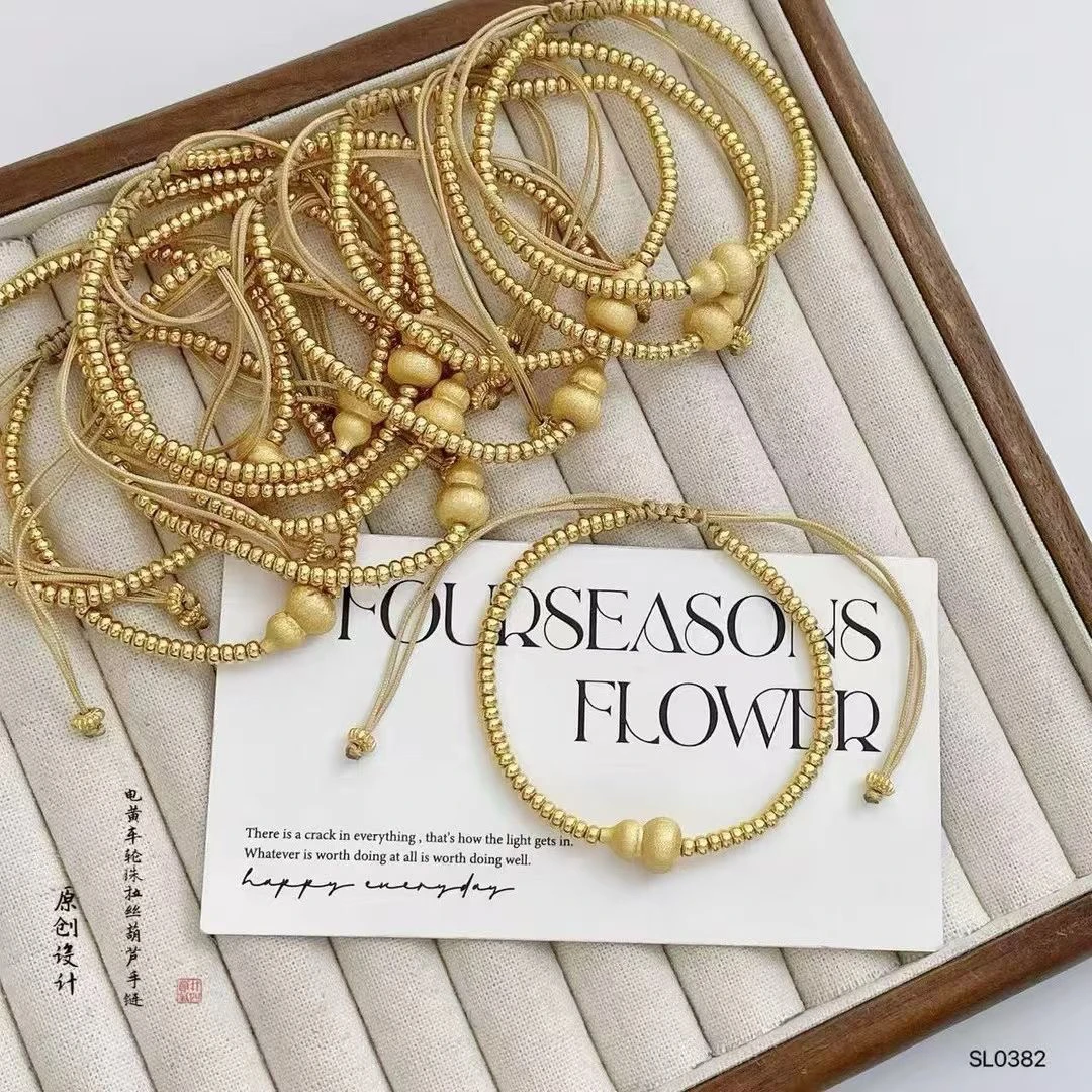 非金属珐琅手链 金色蓝色女简约风原创设计车轮素款小众时尚气质