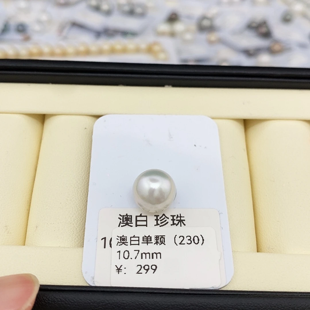 家****未镶嵌耳饰海水珍珠10.7mm澳白（无鉴赏）