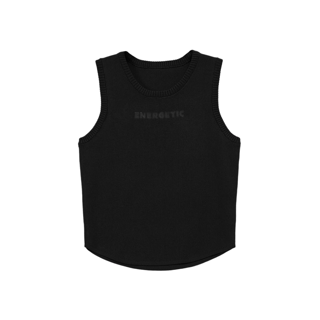 【纳米冰丝背心】可内搭克外穿欧美吊带针织圆领字母背心W23AB7112