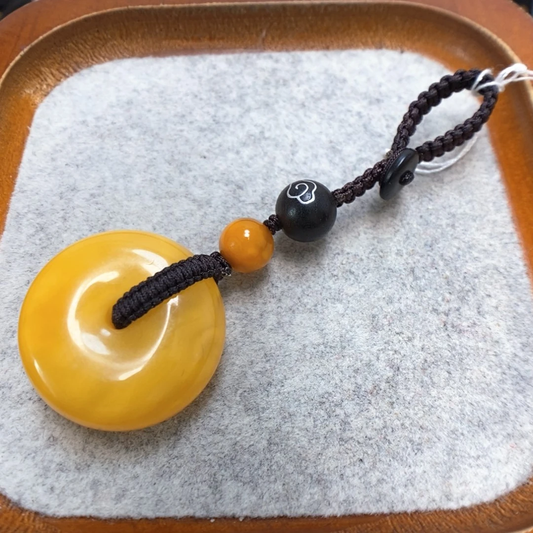 蜜蜡吊坠(赠链)未镶嵌钥匙扣