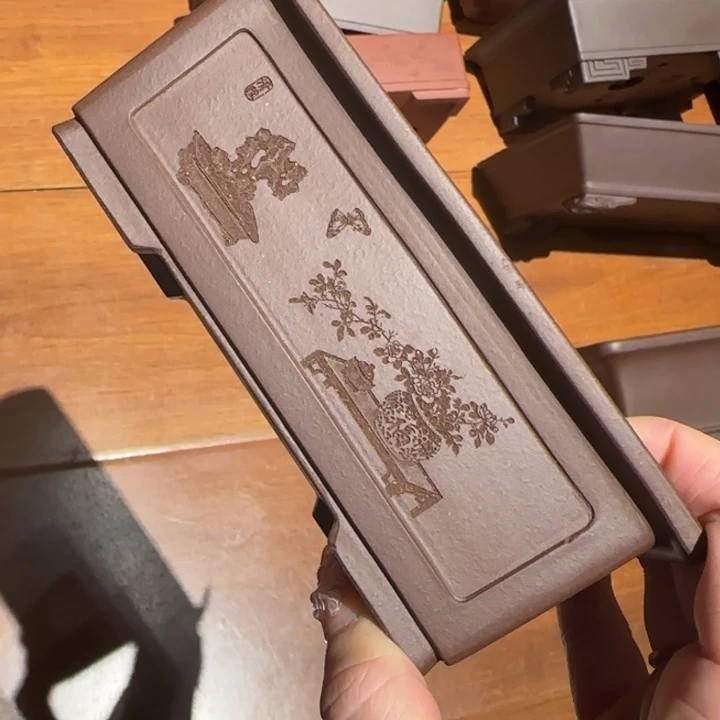 紫砂花盆半手工制作